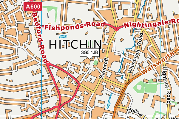 Hitchin Boys School Sports Centre map (SG5 1JB) - OS VectorMap District (Ordnance Survey)