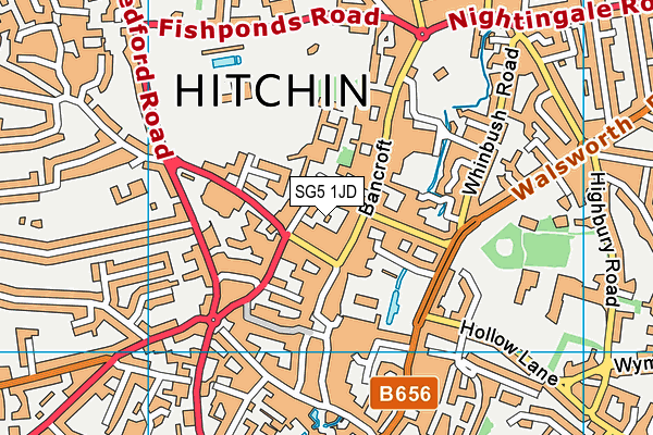 SG5 1JD map - OS VectorMap District (Ordnance Survey)