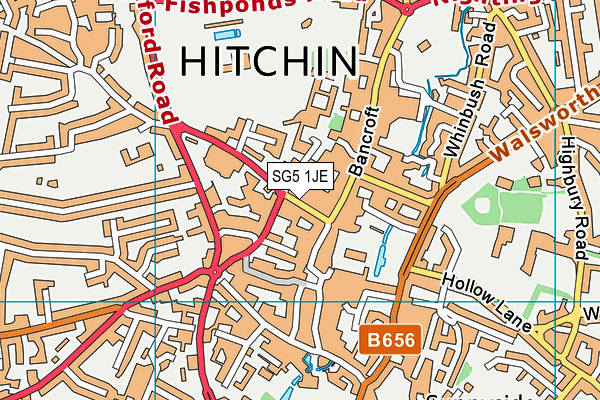 Puregym (Hitchin) map (SG5 1JE) - OS VectorMap District (Ordnance Survey)
