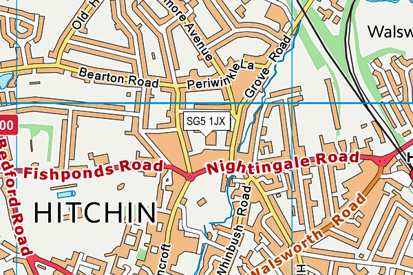 SG5 1JX map - OS VectorMap District (Ordnance Survey)