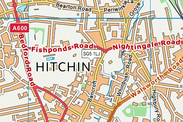 SG5 1LJ map - OS VectorMap District (Ordnance Survey)