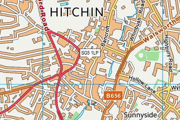 SG5 1LP map - OS VectorMap District (Ordnance Survey)