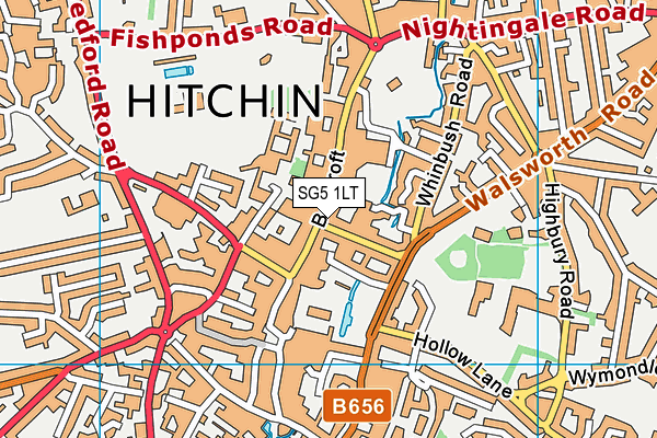 SG5 1LT map - OS VectorMap District (Ordnance Survey)