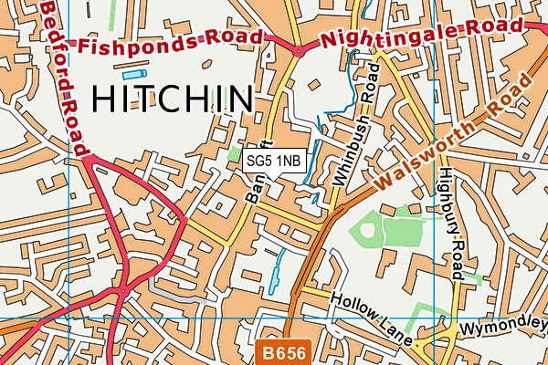 SG5 1NB map - OS VectorMap District (Ordnance Survey)