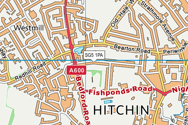 SG5 1PA map - OS VectorMap District (Ordnance Survey)