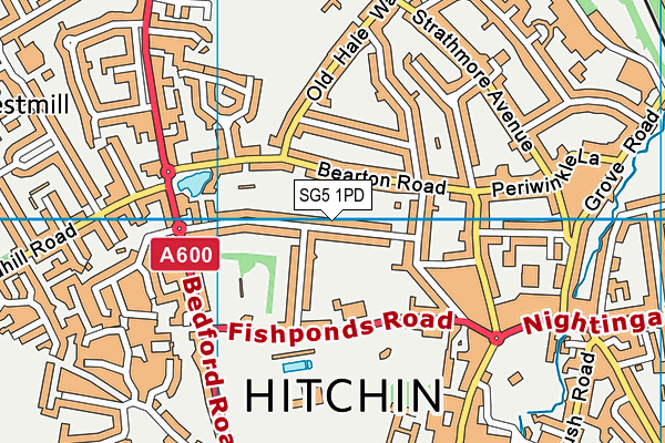 SG5 1PD map - OS VectorMap District (Ordnance Survey)
