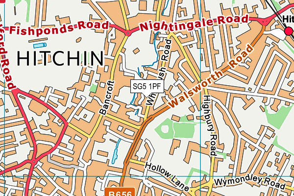 SG5 1PF map - OS VectorMap District (Ordnance Survey)