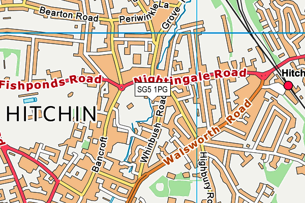 SG5 1PG map - OS VectorMap District (Ordnance Survey)