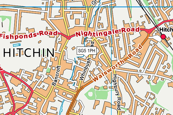 SG5 1PH map - OS VectorMap District (Ordnance Survey)