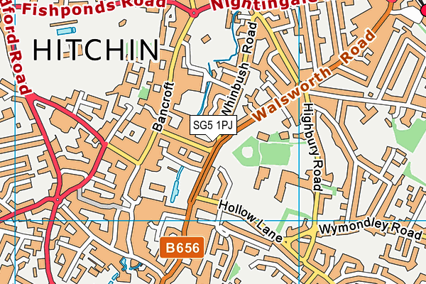 SG5 1PJ map - OS VectorMap District (Ordnance Survey)