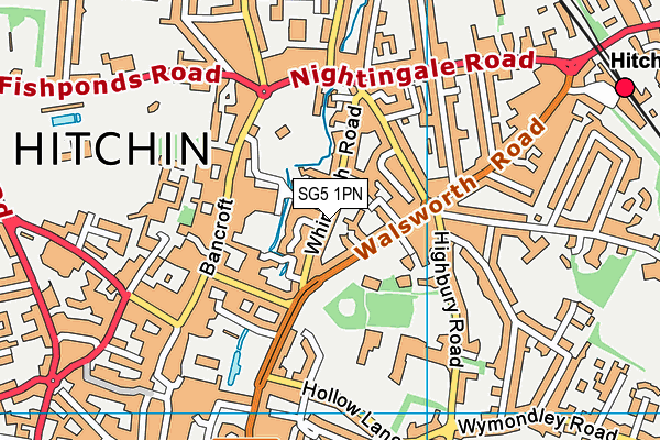 SG5 1PN map - OS VectorMap District (Ordnance Survey)