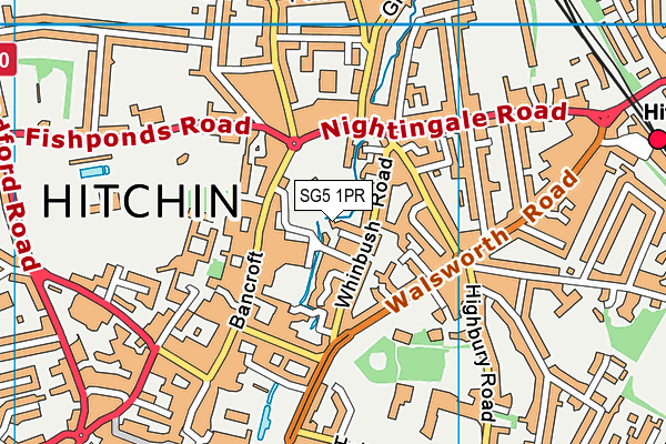 SG5 1PR map - OS VectorMap District (Ordnance Survey)