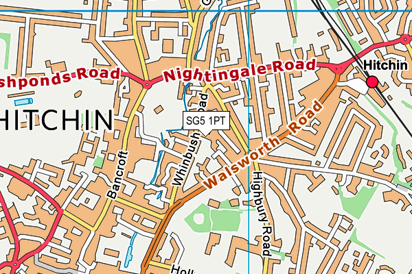 SG5 1PT map - OS VectorMap District (Ordnance Survey)