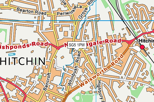 SG5 1PW map - OS VectorMap District (Ordnance Survey)