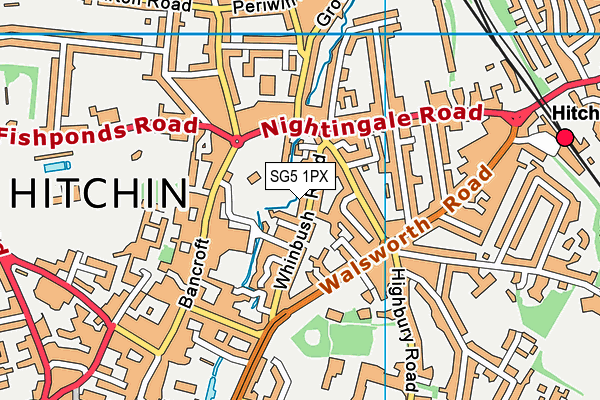 SG5 1PX map - OS VectorMap District (Ordnance Survey)