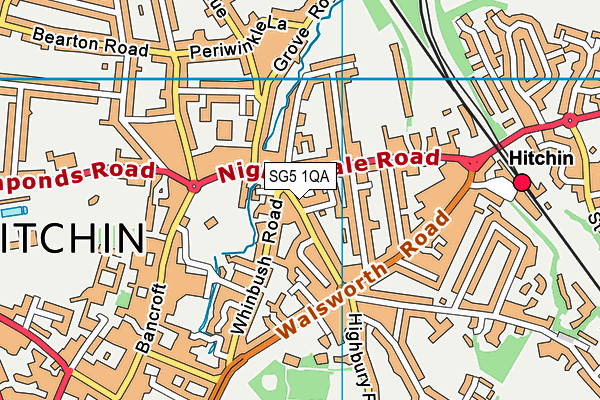 SG5 1QA map - OS VectorMap District (Ordnance Survey)