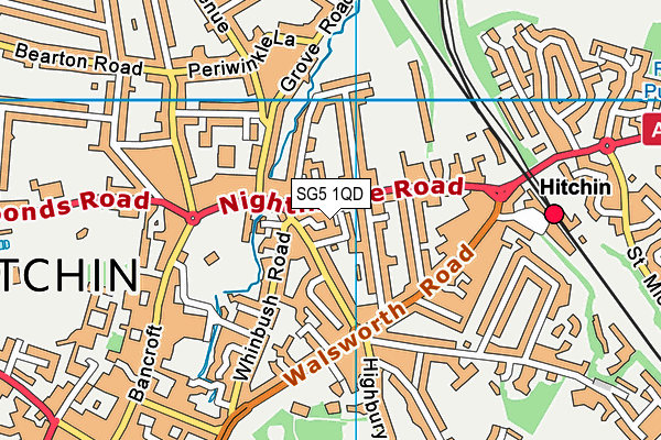 SG5 1QD map - OS VectorMap District (Ordnance Survey)