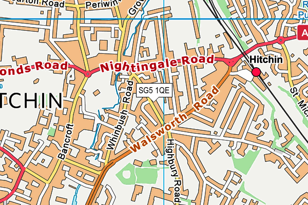 SG5 1QE map - OS VectorMap District (Ordnance Survey)