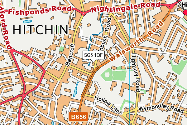 SG5 1QF map - OS VectorMap District (Ordnance Survey)