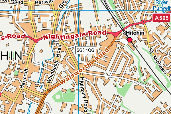 SG5 1QG map - OS VectorMap District (Ordnance Survey)