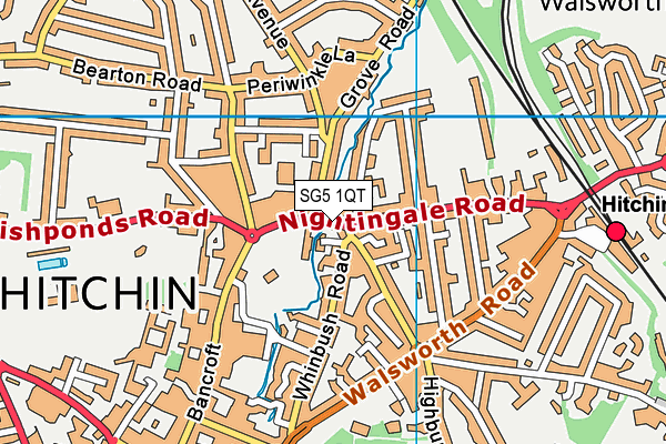 SG5 1QT map - OS VectorMap District (Ordnance Survey)