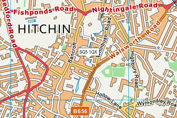 SG5 1QX map - OS VectorMap District (Ordnance Survey)