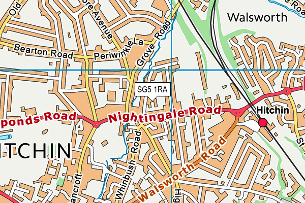 SG5 1RA map - OS VectorMap District (Ordnance Survey)