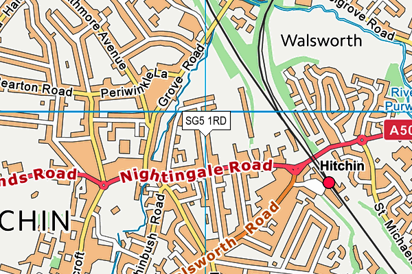 SG5 1RD map - OS VectorMap District (Ordnance Survey)