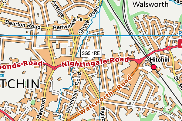 SG5 1RE map - OS VectorMap District (Ordnance Survey)