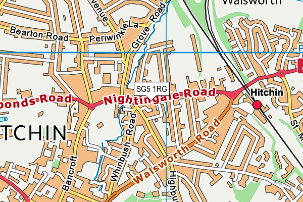 SG5 1RG map - OS VectorMap District (Ordnance Survey)