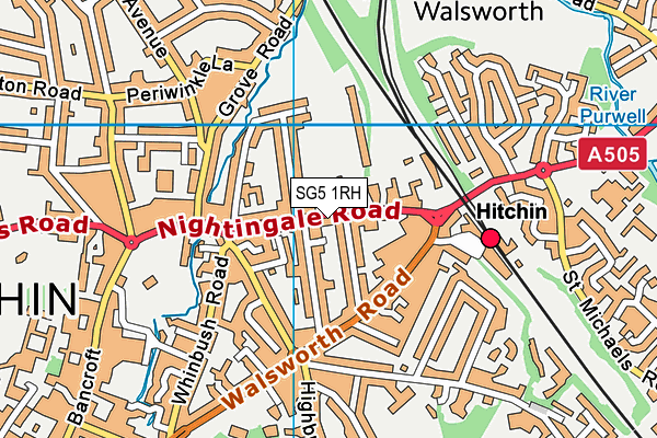 SG5 1RH map - OS VectorMap District (Ordnance Survey)