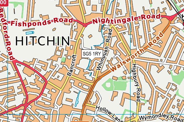 SG5 1RY map - OS VectorMap District (Ordnance Survey)