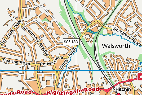 SG5 1SQ map - OS VectorMap District (Ordnance Survey)