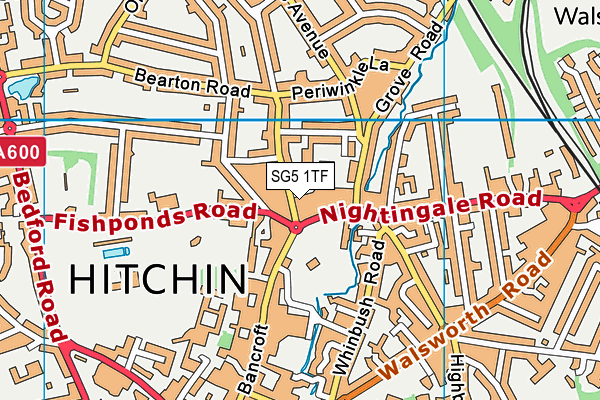 SG5 1TF map - OS VectorMap District (Ordnance Survey)