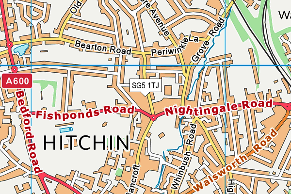 SG5 1TJ map - OS VectorMap District (Ordnance Survey)