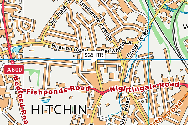 SG5 1TR map - OS VectorMap District (Ordnance Survey)