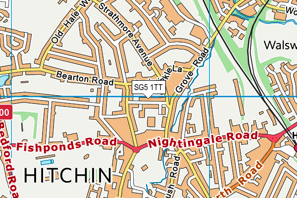 SG5 1TT map - OS VectorMap District (Ordnance Survey)