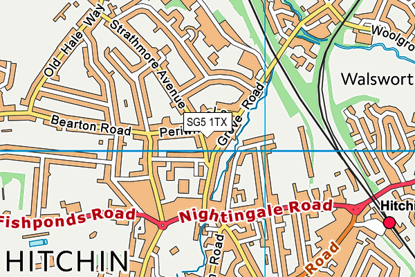 SG5 1TX map - OS VectorMap District (Ordnance Survey)