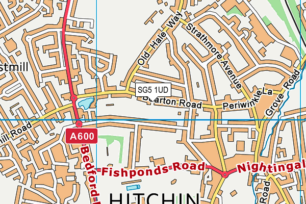 SG5 1UD map - OS VectorMap District (Ordnance Survey)