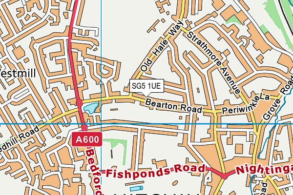 SG5 1UE map - OS VectorMap District (Ordnance Survey)