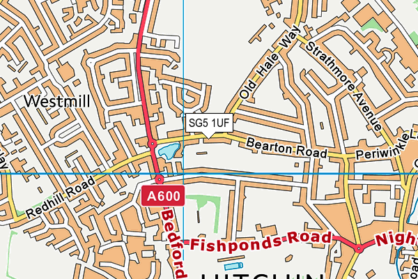 SG5 1UF map - OS VectorMap District (Ordnance Survey)