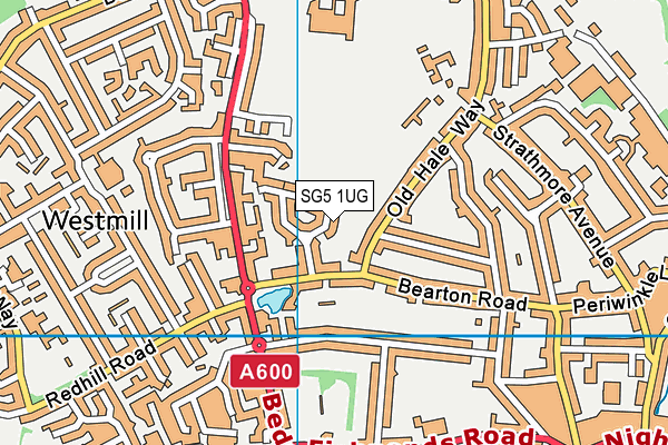 SG5 1UG map - OS VectorMap District (Ordnance Survey)
