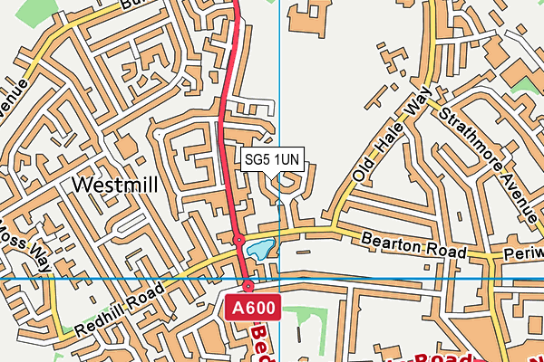 SG5 1UN map - OS VectorMap District (Ordnance Survey)