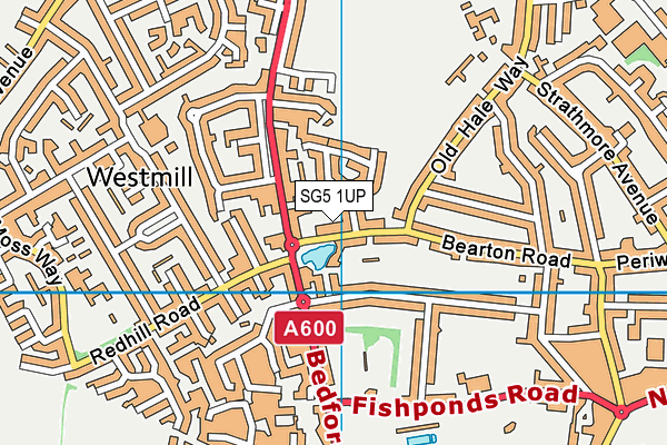 SG5 1UP map - OS VectorMap District (Ordnance Survey)