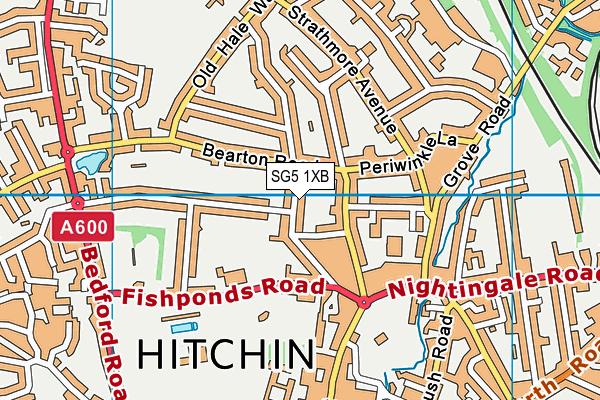 SG5 1XB map - OS VectorMap District (Ordnance Survey)