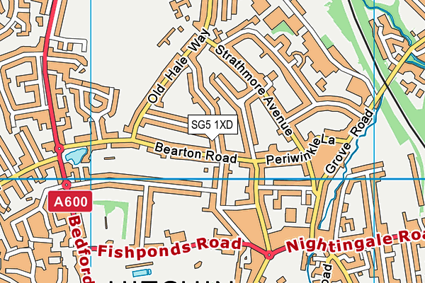 SG5 1XD map - OS VectorMap District (Ordnance Survey)