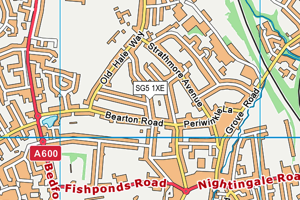 SG5 1XE map - OS VectorMap District (Ordnance Survey)