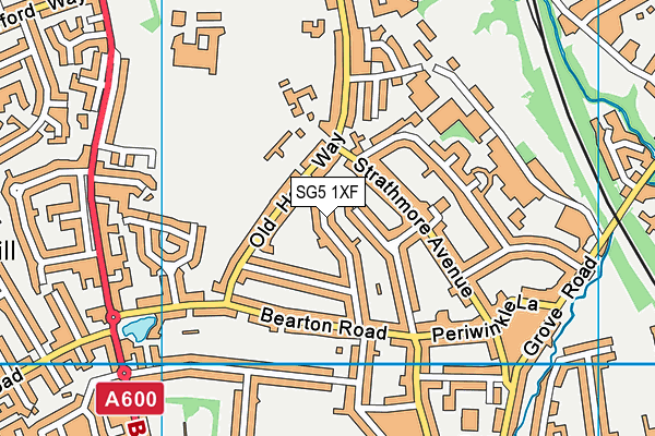SG5 1XF map - OS VectorMap District (Ordnance Survey)