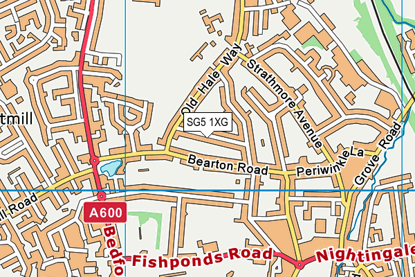 SG5 1XG map - OS VectorMap District (Ordnance Survey)