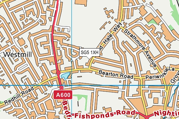 SG5 1XH map - OS VectorMap District (Ordnance Survey)
